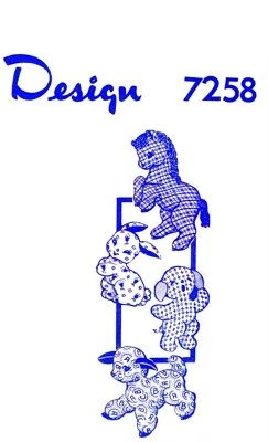 Stuffed Animal Patterns Bunny Horse Puppy Lamb 6 Inches Toy Design 7258 - Image 1 of 4