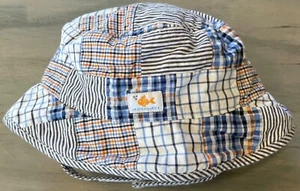 2007 JANIE AND JACK Goldfish Patchwork a cuadros sombrero cubo 12-24M - Imagen 1 de 7
