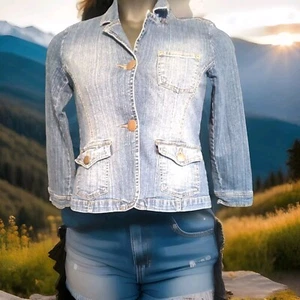 Limited Too Jean Jacket Youth Girl Denim Stretch Pocket Button Youth Large - Picture 1 of 8