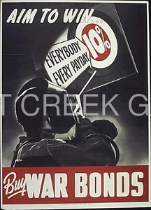 WWII Poster, "EVERY PAYDAY 10% Buy WAR BONDS" Art Print on 11x14" 22582 - Picture 1 of 1
