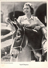Foto, Autogrammkarte, Ingrid Bergmann mit Esel  (Nr. 1602)