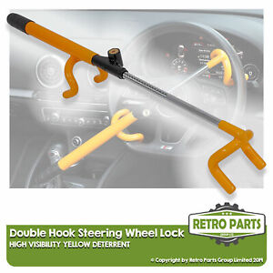 High Vis Steering Wheel Lock For Lada. Double Hook Deterrent Security Bar