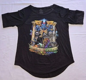 Halloween Horror Nights 2022 HHN Monsters Unleashed Mesh Sleeve Women Shirt XL - Picture 1 of 9