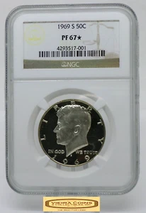 1969-S Kennedy Proof Silver Half Dollar, NGC PF 67* - #B47768 - Picture 1 of 2