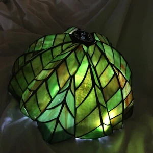 Tiffany Style Tropical Palm Tree Leaves Stained Glass Lamp Shade 3D Read Descrp - Picture 1 of 24