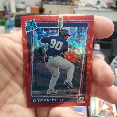 2021 Panini Donruss Optic Rated Rookie Red Wave Prizm Estevan Florial Rc # 76 - Image 1 of 2