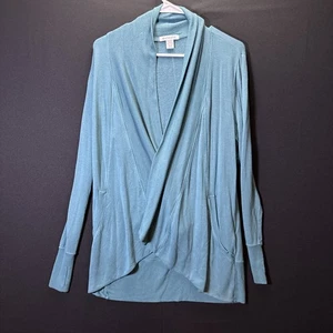 Athleta Strickjacke Damen XS türkis Pranayama lang Wickeltaschen Daumenlöcher Yoga - Bild 1 von 7