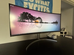 LG - 38” IPS UltraWide Curved 144Hz G-SYNC Monitor with HDR (Thunderbolt) - Picture 1 of 12