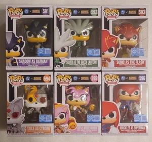 Funko Pop! DC Sonic The Hedgehog As The JLA Set Of 6 - Picture 1 of 1