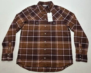 NUEVO CON ETIQUETAS STIO MUJER SLIPSTONE PESO MEDIO FRANELA CAMISA CUADROS TALLA MEDIANA PERLA BROCHE DE PRESIÓN - Imagen 1 de 10