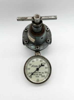 Medidor regulador de presión sistema DeVilbiss Aeron vintage Toledo Ohio Steampunk Foto 1 de 4