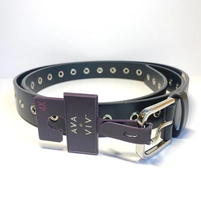 Ava & Viv Women's 4X Grommet Belt Black Belt New 1 1/4" Wide Full Grommet Belt - Image 1 of 4