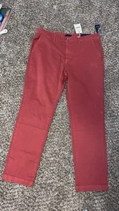 New Club Room Rosetta Men's Size 34x32 Flat Front Slim Fit Stretch Chino Pants - Picture 1 of 4