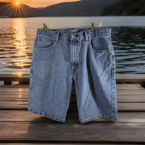 Levis 505 Medium Wash Blau Mittellang Denim Jeans Shorts Herren Größe W36 - Bild 1 von 10