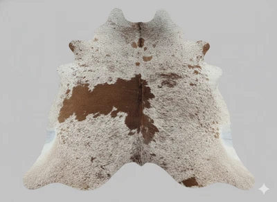 正品 Salt&Pepper 棕色斑点牛皮地毯 6x7 英尺,A 级,大号 — 第 1/4 张图片