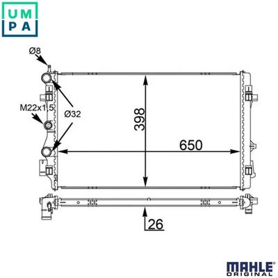 RADIATOR ENGINE COOLING CR 1559 000S FOR SKODA FABIA/II/Combi VW SEAT 1.4L 4cyl - Image 1 of 4