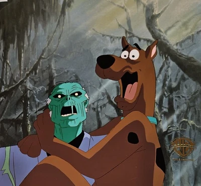 Hanna Barbera Scooby Doo Zombie Production Cel with Drawing Zombie Island! - Image 1 of 4