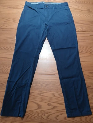 Pantalones Michael Kors Para Hombre 34x32 Parker Calce Ajustado Elastizados Sarga Medianoche Foto 1 de 4