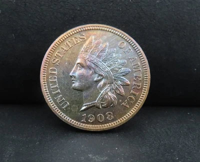 1908 Proof Red Brown Indian Head Cent - Image 1 of 2