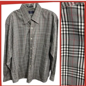 LINCS David Chu Button Front Shirt size L Black White PLAID Check Men LS Luxury - Picture 1 of 15