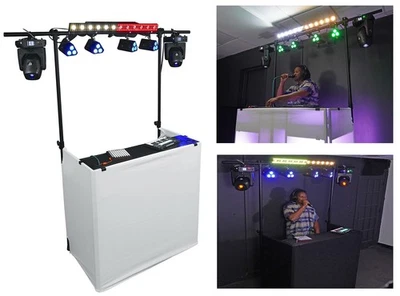 Rockville ROCKBOOTH TRUSS V2 DJ Cabina Mesa Fachada con Estantes + Braguero de Iluminación + Bolsa Foto 1 de 4