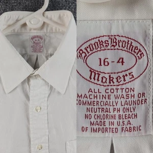 Vintage Brooks Brothers Makers weiß 16 34 hergestellt in den USA Punktkragen Tasche Hemd Herren - Bild 1 von 21
