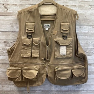 Vintage Texsport Mens L Vest Keystone Light Beer Fishing Tan Beige Embroidered - Bild 1 von 11