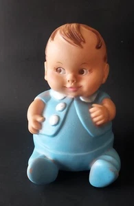 Vintage Uneeda 1967 PLUMPEES rubber doll squeaky brown eyes brown hair 7.5" - Picture 1 of 13
