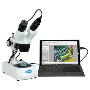 OMAX 20X-40X Student Cordless Dual LED Binocular Stereo Microscope+5MP Camera - Picture 1 of 9