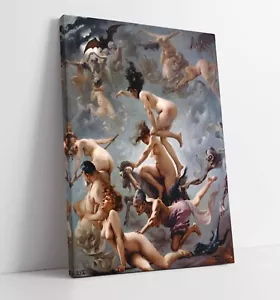 LUIS RICARDO FALERO, WITCHES GOING TO SABBATH -CANVAS WALL ARTWORK PIC PRINT - Picture 1 of 2