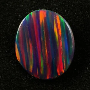 Cabujón ovalado ópalo de fuego negro 15x13 mm AAA+ 4 quilates piedra preciosa australiana suelta - Imagen 1 de 4