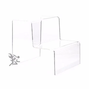 OnFireGuy Clear 2-Step Stair Riser Display Shelf for Figures & Decorations, 6" W - Picture 1 of 3