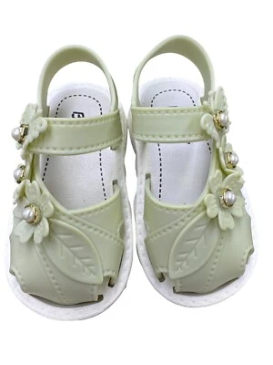 Niños Niñas Zapatos Sandalias Verdes con Flores 3-6 Meses Envío Gratis Foto 1 de 4