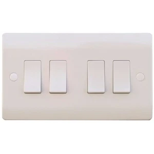 10a 4 Gang 2 Way Switch, White - Picture 1 of 1