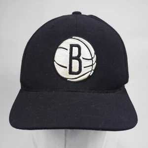 Mitchell & Ness Brooklyn Nets Snapback Hat Cap Black Adjustable embroidered logo - Picture 1 of 17