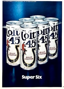 COLT 45 MALT LIQUOR SIX PACK—ORIGINAL 1972 MAGAZINE ADVERTISEMENT—BEER PRINT AD - Picture 1 of 1