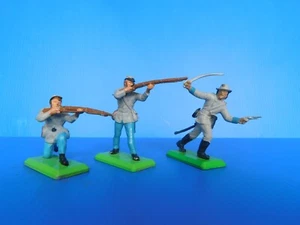 BRITAINS LTD : LE WESTERN BEL ENSEMBLE DE 3 SOLDATS SUDISTES AU COMBAT - Imagen 1 de 6