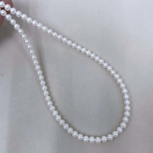 18" Charming AAA+ 5-6mm real south sea white pearl necklace 18k Gold Au 750 - Bild 1 von 5