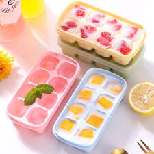 8 Grids Silicone Ice Cube Tray Mold With Clear Cover Summer Mould Fruit Maker BH