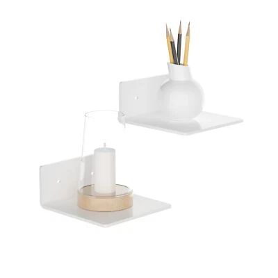 15cm Weiß Acryl Wandregale Set von 2 Wand montierte Speicher Display Regale f... - Bild 1 von 4