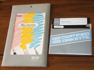 Micro Illustrator program for Tandy TRS-80 Color Computer Coco 1 2 3 - Image 1 of 2