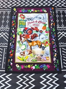 Handmade Quilted wall hanging Country Farm Garden Vegetables barn Summer animals - Picture 1 of 6