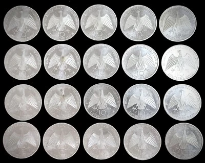 (20) 1972 J SILVER FEDERAL REPUBLIC OF GERMANY 10 DEUTSCHE MARKS 310 GRAMS BU+ - Image 1 of 2