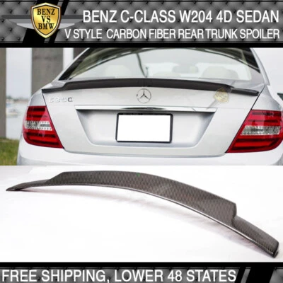 Fit 08-14 Benz C-Class W204 4Dr V Style Duckbill Trunk Spoiler Carbon Fiber - CF - Изображение 1 из 4