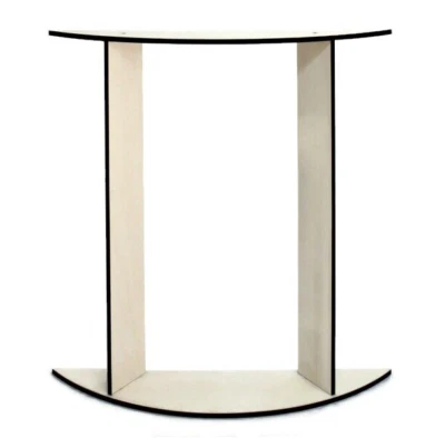 Thin Semi-Circle Console Table in Laser-Cut Plywood for Modern Small Spaces - Image 1 of 4
