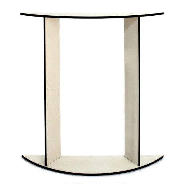 Narrow Half-Moon Console Table in Laser-Cut Wood for Small Spaces Contemporary - Image 1 of 4