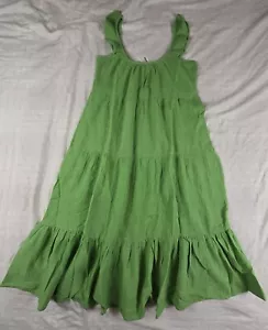 Marine Layer Dress Green Jude Sleeveless Tiered Flutter Sleeve Women's M NWT - Picture 1 of 8