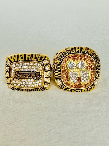 2 Pcs Los Angeles Lakers Ring Set, 🇺🇸 SHIP 2000/01 Kobe Bryant Cover