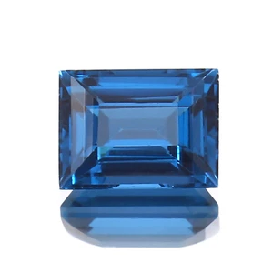 Natürlicher brasilianischer blauer Paraiba Turmalin lose Edelstein im Baguetteschliff 10 x 8 mm - Bild 1 von 6