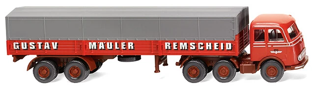 Wiking 048804 - 1/87 Camion Con Rimorchio (MB LPS333) "Spedizione Gustav Mäuler" - Immagine 1 di 1